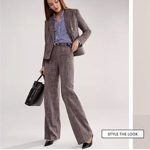 Ann Taylor Plaid Wide-Leg Pants